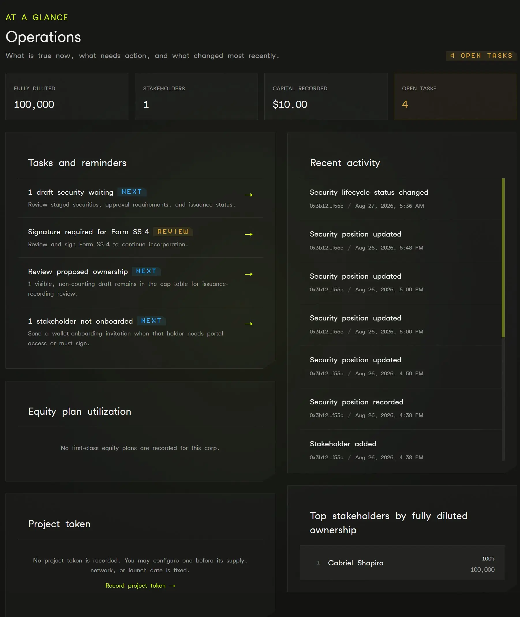 Mission Control organizes your tasks, reminders, and recent activity